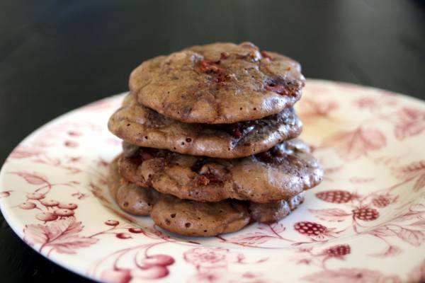 chocolate rhubarb cookies 1