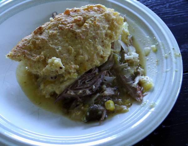 pork tamale pie slice